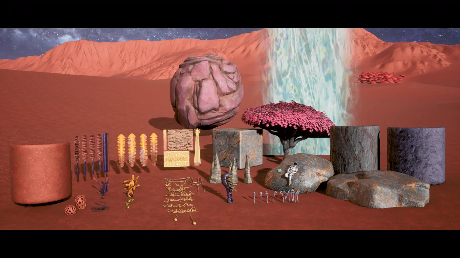 Space Opera Challenge environment layout.