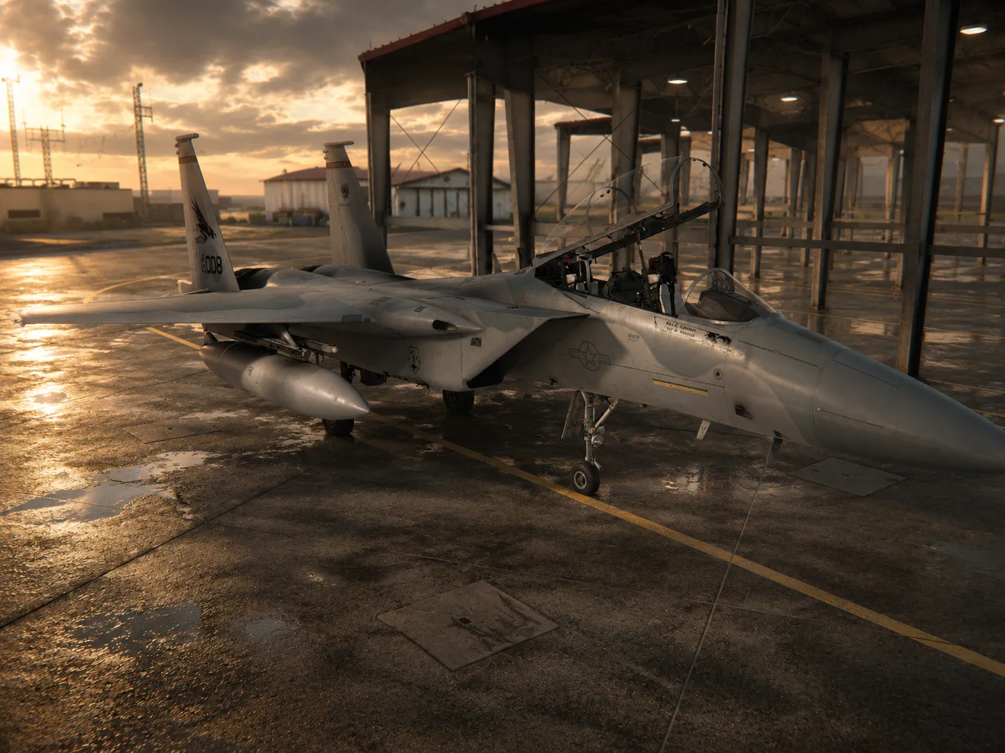 Airfield environment optimized aircraft LOD render.